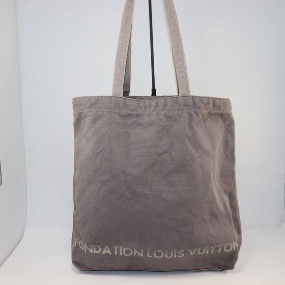 Louis Vuitton Fondation Gray Canvas Tote Bag - Picture 1 of 5